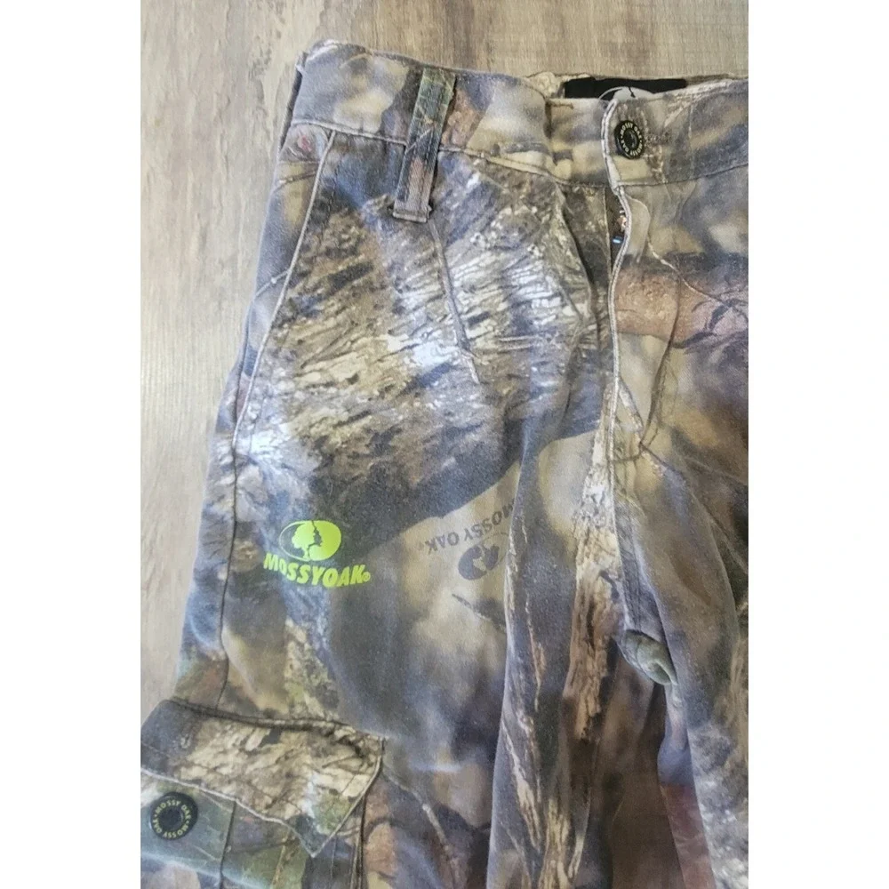 Mossy Oak Hunting‎ Cargo Pants Unisex Medium 8 Youth Camo Adjustable Waist EUC